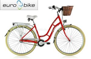 EUROBIKE AMSTERDAM 3.0 NEXUS 3 rower miejski damski sztywny widelec koła 28" czerwony 