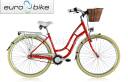 EUROBIKE AMSTERDAM 3.0 NEXUS 3 rower miejski damski sztywny widelec koła 28" czerwony 
