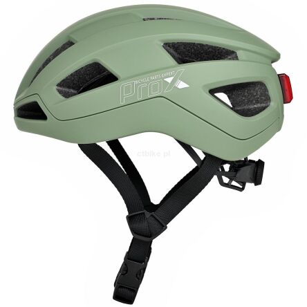 PROX Magneto kask rowerowy zielony z lampką LED