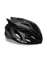 RUDY PROJECT RUSH Kask rowerowy czarny połysk, daszek VISOR