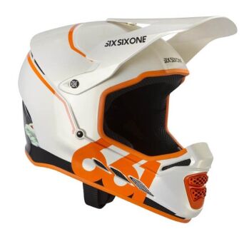 SIXSIXONE 661 Reset kask rowerowy full face DH CROSS ENDURO FR biało-pomarańczowy