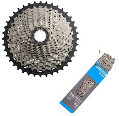 SHIMANO SLX CS M7000 Kaseta zębatek MTB 11 rzędowa 11/42 + łańcuch CN HG701 11 rzędowy ZESTAW NAPĘDOWY