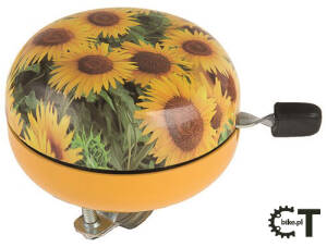 M-WAVE BELL DING-DONG dzwonek rowerowy stalowy słoneczniki
