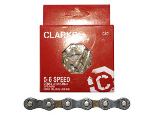CLARK'S łańcuch rowerowy YBN C20 SHIMANO SRAM (5-6 Biegów, CP 1/2"x3/32", dł.116ogniw, szer.7.8mm, spinka do łańcucha) standard ciemny