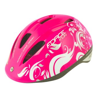 FORCE FUN STRIPES Kask dziecięcy, różowo-biało-szary M