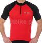 BRUBECK Koszulka rowerowa unisex krótki rękaw z suwakiem czerwony