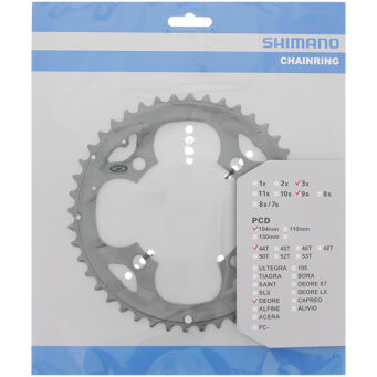 SHIMANO DEORE M590 TARCZA ZĘBATKA KORBY 3x9s 44T SZARA