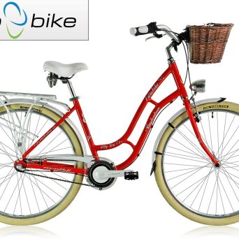 EUROBIKE AMSTERDAM 3.0 NEXUS 3 rower miejski damski sztywny widelec koła 28" czerwony 