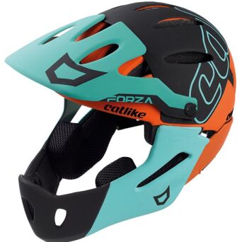 CATLIKE KASK FORZA ZE SZCZĘKĄ NIEBIESKI POMARAŃCZOWY CZARNY