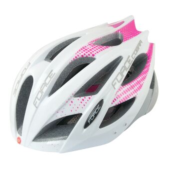FORCE COBRA Kask sportowy biało-różowy-szary S-M